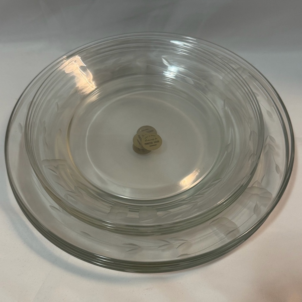 Princess House Clear Glass Dinnerware with Cloud Accent.